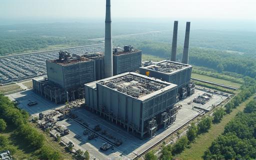 An aerial view of a modern waste-to-energy facility.